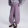 Tallas grande y pequeña, pantalones largos con forro polar para niños, nueva colección otoño/invierno 2026, pantalones deportivos casuales y versátiles unisex con puños elásticos