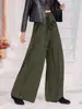 Roupas Femininas Transfronteiriças Primavera e Verão 2025 Europeu e Americano Amazon Wish Novo Comércio Exterior Cor Sólida Elegante Casual Calças Largas para Mulheres