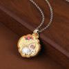 Collar de Filamento para Mujer con Colgante de Calabaza Dorada, Huella de Rey Ciervo Dorado, Trazado Plateado, Nube de la Suerte Dorada Xiangyun Ruyi, Carácter Fu Dorado, Elegante Estilo Nacional