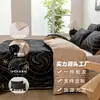 Juego de funda de edredón y fundas de almohada de tres piezas estilo hogar moderno para comercio exterior transfronterizo, juego de ropa de cama para camas individuales y dobles