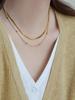 Sensación de superposición de doble capa cadena de clavícula de frijol pequeño nueva collar de cadena de eslabones multicapa moda femenina europea y americana temperamento combinable