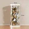 Balde de Armazenamento Cilíndrico Grande Capacidade Rack de Armazenamento de Garrafas Vazias Produtos de Cuidados com a Pele para Bonecas Acrílico Cosméticos Frascos Transparentes Potes