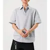 Nueva Camisa Polo de Manga Corta de Verano para Hombre, Camiseta de Manga Media con Cuello, Camisa Básica de Color Sólido Suelta de Moda con Cuello