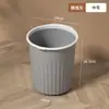 Cubo de basura con anillo de presión de color liso, Cubo de basura de plástico de rayas verticales para el hogar, Cesta de papelera de almacenamiento para cocina y baño, Fuente