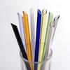 Pajita de vidrio de borosilicato de color para taza de mano
