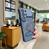 Adecuado para Samsung S26Ultra, tacto de piel, disipación de calor, funda de teléfono transpirable con soporte magnético, protector de lente y cubierta anticaídas