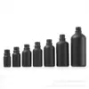 Botella de Aceite Esencial Negra Mate de 30 ml Botella de Sérum Negra Mate Botella Gotero de Aceite Esencial Negra Botella Dispensadora Cosmética