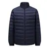 Chaqueta Ligera de Plumas para Hombre, Nuevo Estilo Otoño e Invierno, Cálida, sin Cuello, Ligera, Adecuada para Usar en Capas o como Prenda Exterior, con un Forro de Plumas que se Puede Usar por Fuera