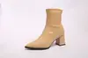 Botas Martin Retro Francesas de Punta Fina para Mujer 2026 Otoño/Invierno Nuevo Estilo Tacón Grueso Cremallera Trasera Botines Cortos Botas de Mujer Botas Adelgazantes de Moda