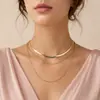 Collar multicapa con cuentas de hueso de serpiente, joyería transfronteriza europea y americana, collar de aleación personalizado de moda simple para mujer