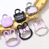 Accesorios Cruzados para Manualidades de Conejo Hueco Color Macarrón Aleación Pintura en Spray Accesorios para Llavero Gato KT Colgante