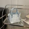 Chica a cuadros Trendy 2025 Nueva Cesta de Verduras Linda de Gran Capacidad Bolso Satchel de Hombro para Viajeros de Moda Bolso Balde para Mujer