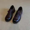 Sapatos Mocassins Estilo Britânico, Sapatos Pequenos Versáteis com Solado Grosso e Fivela para Mulheres com Salto Grosso