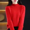 Suéter de Cachemir Transfronterizo para Mujer 2026 Otoño e Invierno Nuevo Estilo Cuello Alto Medio Tejido Grueso Jersey Holgado Moderno y Versátil