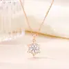 Collar de Copo de Nieve de Plata de Ley S925 para Mujer, Moda de Invierno, Elegante, de Alta Gama, Creativo, Versátil, Giratorio, Collar de Venta Caliente, Regalo