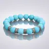 Pulsera de Cuentas Azules Turquesa con Patrón Ondulado para Hombres, Pulsera Versátil de Moda para Viajes Diarios para Mujeres, Accesorio de Nicho de Lujo Ligero de Gama Alta