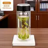 Taza de burbujas con asa de vidrio de doble capa para hombre, nueva taza de oficina de alta temperatura para el hogar 2025 con asa