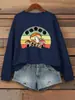 Sudadera con Estampado de Hada de Champiñones para Mujer, Sudadera Básica de Cuello Redondo, Suéter Holgado y Cálido, Ropa Casual de Otoño