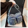 Nueva Bolso Cruzado de Moda de Mezclilla Transfronterizo para Mujer 2025, Elegante Bolso Cuadrado Pequeño con Múltiples Bolsillos, Bolso Cruzado de un Solo Hombro para Mujer