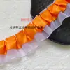 Renda plissada de tule de poliéster de dupla camada de 4 cm para acessórios de vestuário, barra de saia, punhos, renda de suporte para saia DIY feita à mão