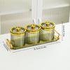 Caja de almacenamiento para tanque de sal de cocina transfronteriza, adecuada para botellas de condimentos domésticas, sellada a prueba de humedad, estante de almacenamiento para tanque de condimentos.