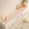 Tapete de Mesa Estilo Creme para Gabinete de TV, Tapete Protetor Longo para Bancada Lateral de Jantar, Nova Modelo 2025 Toalha de Mesa Estilo Ins para Sapateira