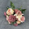 Simulado 7-Garras Cacho de Peônias Ricas para Casamento Decoração de Casa Arranjo, Rosas Hibisco, Enfeites de Flores Artificiais Transfronteiriços Atacado