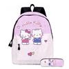 3D Nuevo Producto HelloKitty Dibujo Animado Lindo Sanrio Hello Kitty Mochila Estudiante Bolsa Escolar Estuche Dos Piezas Set