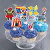 12 Peças de Toppers para Bolo de Festa de Aniversário de Carnaval Festa de Carnaval Tema Circo Decoração de Bolo Pequenos Toppers