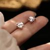 S999 Pé Prata Amor Zircão Encircling Meteor Brincos Feminino Mori Doce Elegante Bonito Estilo INS Nicho Brincos