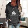 Camisola feminina de cânhamo cinza de cânhamo com design impresso de yellowstone da série de TV Amazon US transfronteiriça