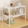 Estante retráctil para ollas en encimera de cocina, estante multifuncional para el hogar para tazones, platos, cubiertos y especias