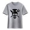 Nueva camiseta de One Piece Anime bidimensional para hombre y mujer, camiseta de verano de algodón de manga corta con la bandera de calavera pirata de Luffy Solon