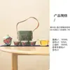 Juego de Té Kung Fu de Viaje Juego Completo Portátil para Exteriores Cerámica Un Bol Tres Tazas Bolsa Portátil para Cosméticos Logo Impreso