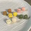 Brincos Quadrados Pequenos de Açúcar Simples Elegantes Geométricos Morandi Brincos Novos para Mulheres Versáteis Doces Fofos