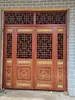 Puertas y ventanas de estilo antiguo chino de talla de madera de Dongyang, puertas y ventanas de celosía de madera maciza, puertas de madera de templo, celosías de ventana de flores, mamparas, puertas de madera tallada
