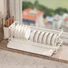 Y*H Estante Estrecho para Platos de Gabinete de Cocina Estante de Almacenamiento para Encimera de Cocina Gabinete Estante para Platos Armario Tazón de Escurrimiento