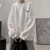 Suéter elegante estilo Hong Kong para hombre, marca de moda de primavera y otoño, elegante camisa holgada con cuello redondo y diseño de otoño e invierno, top de punto