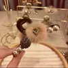 Luz de luxo high-end marrom pérola strass agarrar clipe de cabelo feminino de volta da cabeça clipe de tubarão grande gancho de cabelo headwear grampo de cabelo