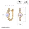 Aretes Transfronterizos de Plata Esterlina 925 de Venta Caliente, Diseño Nicho, Incrustados con Circonitas, Puños para Oreja de Piedra Lunar a la Moda con Formas Geométricas