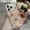Funda de Teléfono para Ventana Grande con Diseño de Flor Tridimensional Adecuada para iPhone 17 Pro Max Apple 18 Soporte Espejo Cubierta Protectora 13
