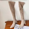 Transforme suas pernas instantaneamente em longas e esguias! Estas são uma joia escondida! Botas elásticas, com acabamento fosco, acima do joelho para mulheres, salto alto, efeito emagrecedor e perfeitas para o outono