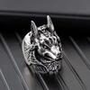 Anillo de Cabeza de Lobo para Hombre, Agresivo de Moda, Tendencia, Personalizado, Retro, Lobo del Campo de Hielo, Anillo de Acero de Titanio Fundido, Anillo de Defensa Súper Genial