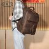 Mochila de Cuero Crazy Horse Retro Seleccionada Cuidadosamente para Hombre Mochila de Cuero Genuino Bolsa Casual para Viajes y Escuela Gran Capacidad Bolsa para Computadora