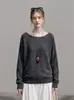 Suéter de tricô simples, texturizado, de corte solto, oversized, com gola redonda e mangas compridas para mulheres, nova coleção de outono, suéter elegante estilo francês