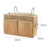 Bolsa Colgante de Almacenamiento para Mesita de Noche de Tela de Algodón y Lino, Bolsa Organizadora de Artículos Varios y Snacks para Pared de Dormitorio, Bolsa de Almacenamiento para Pared