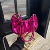 Comercio Exterior Estilo Coreano Bolso de Mujer 2024 Nuevo Color Sólido Plisado Bolso Nube Simple Bolso de Hombro Dulce