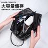 Bolsa de Cosméticos de Negocios de Alta Gama para Hombre, Piel PU, Impermeable, Se Puede Llevar o Colgar, Gran Capacidad, Bolsa de Almacenamiento de Artículos de Tocador para Viajes
