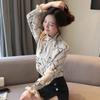 Real 2019 Outono Nova Camisa Chiffon Camisa Feminina Design Nicho Francês Top Elegante Manga Longa Elegante Pequeno