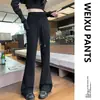 Pantalones casuales ligeramente acampanados, nuevo estilo otoño e invierno 2026, versátiles, corte relajado, ajustados y ceñidos, alargan las piernas, adecuados para ir al trabajo, pantalones casuales